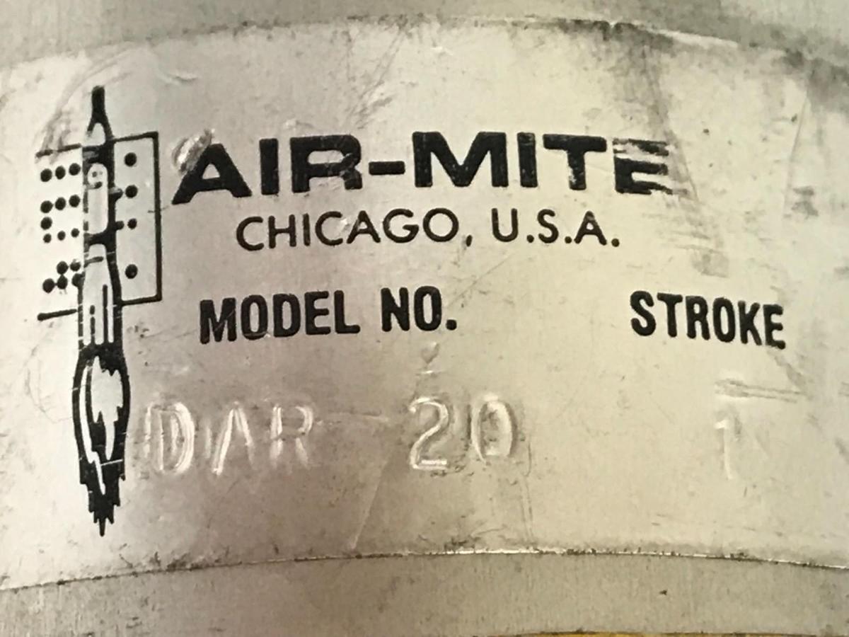 Used AIR-MITE SINGLE ROD 1" STROKE AIR CYLINDER MODEL NO. DAR-20