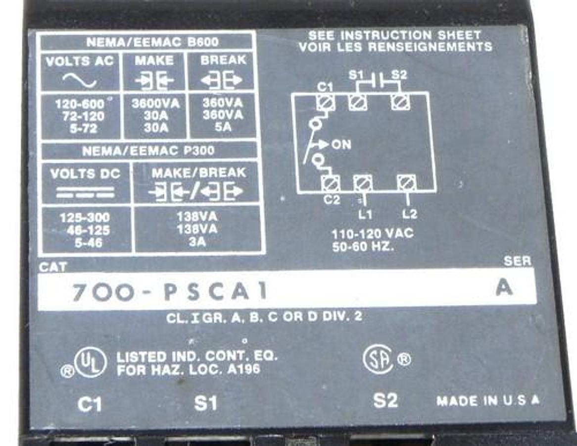 Used NEW ALLEN BRADLEY 700-PSCA1 SOLID STATE TIMING MODULE SERIES A 700PSCA1