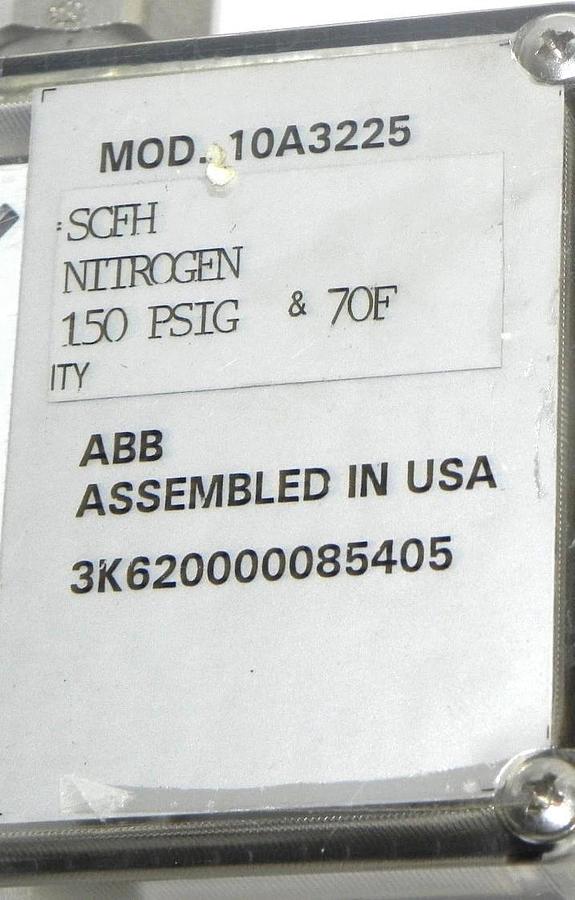 Used ABB 10A3225 PURGEMETER W/ 1" NPT METAL TUBE & PRESSURE SWITCH 150PSIG