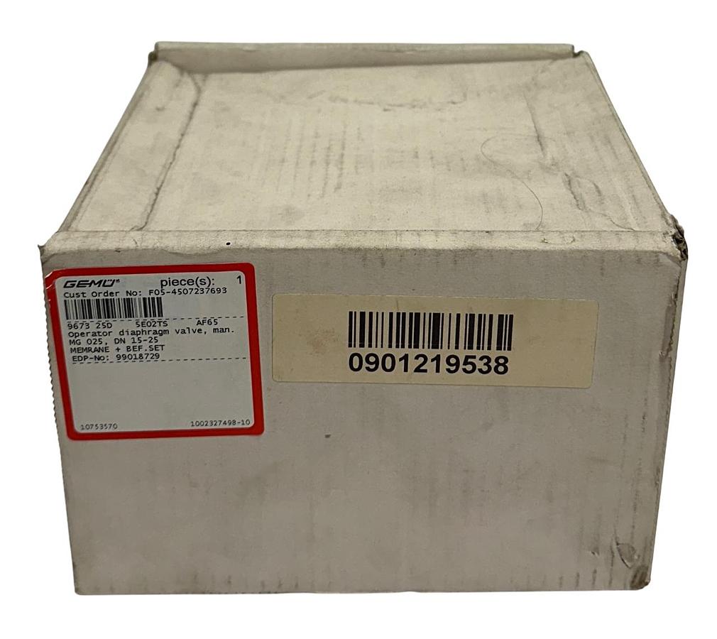 Used GEMU 9673 25D 5E02TS AF65 / 967325D OPERATOR DIAPHRAGM VALVE MANUAL DN15-25 NSMP