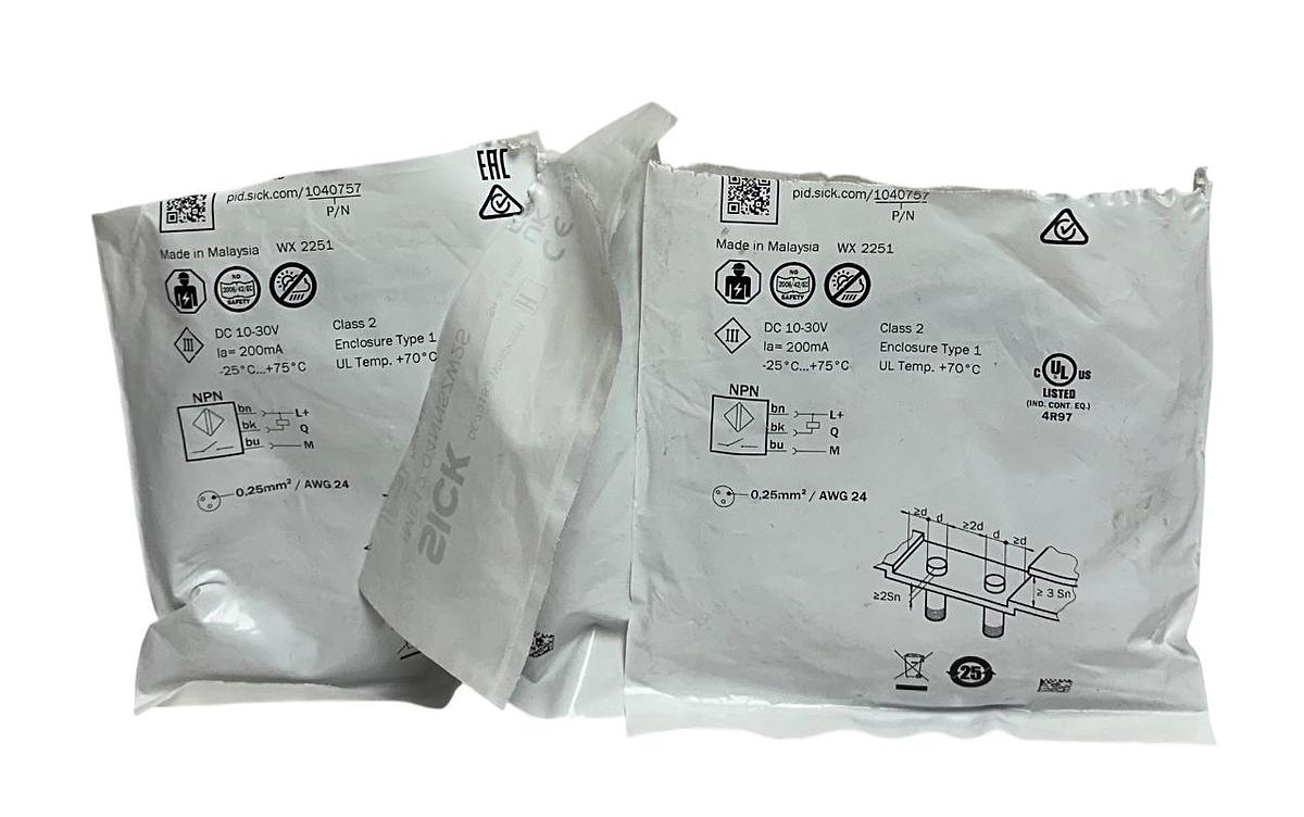 Used 2 SICK IME12-04NNSZW2S / 1040757 INDUCTIVE PROXIMITY SENSORS 10-30VDC 200mA NSMP