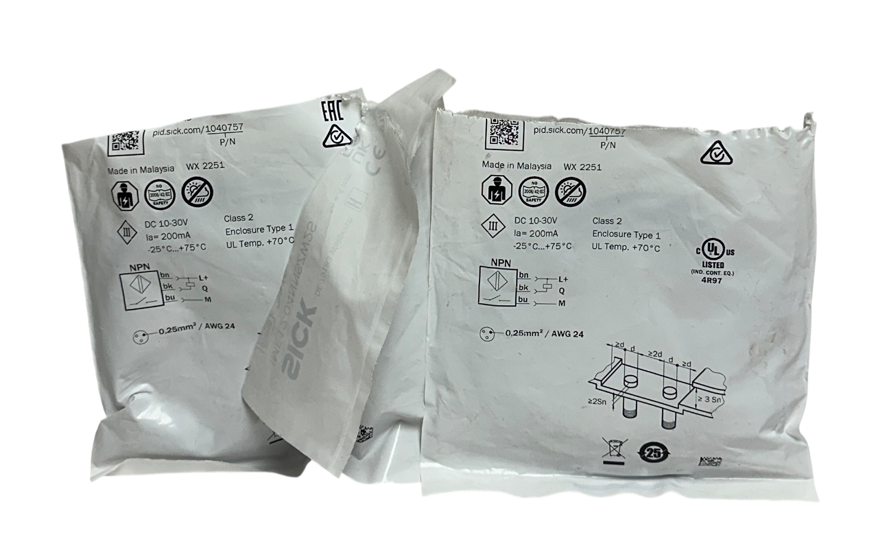 Used 2 SICK IME12-04NNSZW2S / 1040757 INDUCTIVE PROXIMITY SENSORS 10-30VDC 200mA NSMP