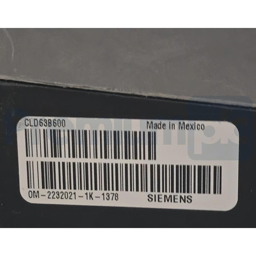 Used Siemens CLD63B600 Sentron Circuit Breaker 600A 600V 3-Pole LD Frame w/ Trip NSMP