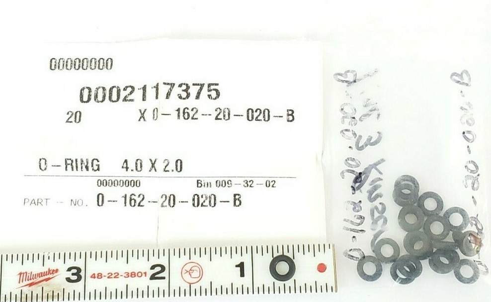 Used LOT OF 20 NEW KRONES 0-162-20-020-B O-RINGS 4.0X2.0