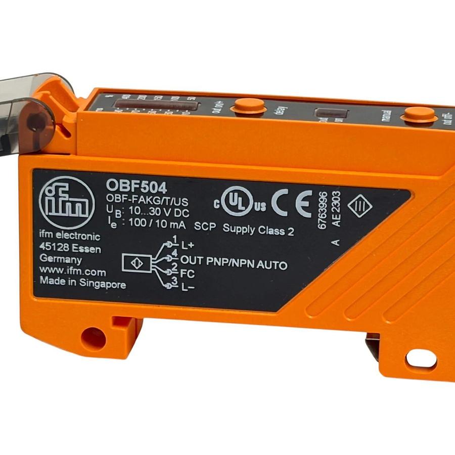 ifm OBF504 Fiber Optic Amplifier Sensor 10-30V DC PNP/NPN OBF-FAKG/T/US NEW