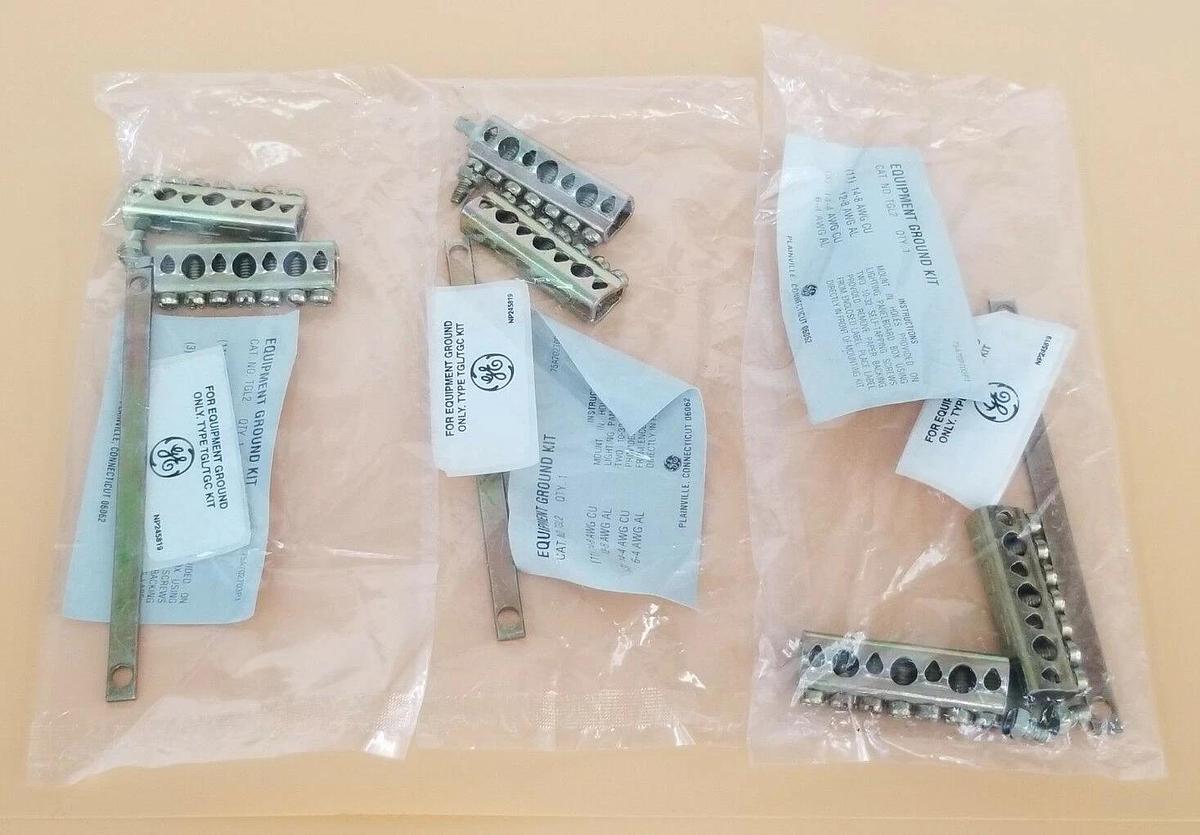 Used LOT OF 3 NEW GENERAL ELECTRIC TGL2 EQUIPMENT GROUND KIT 75A702703P1 NP245819