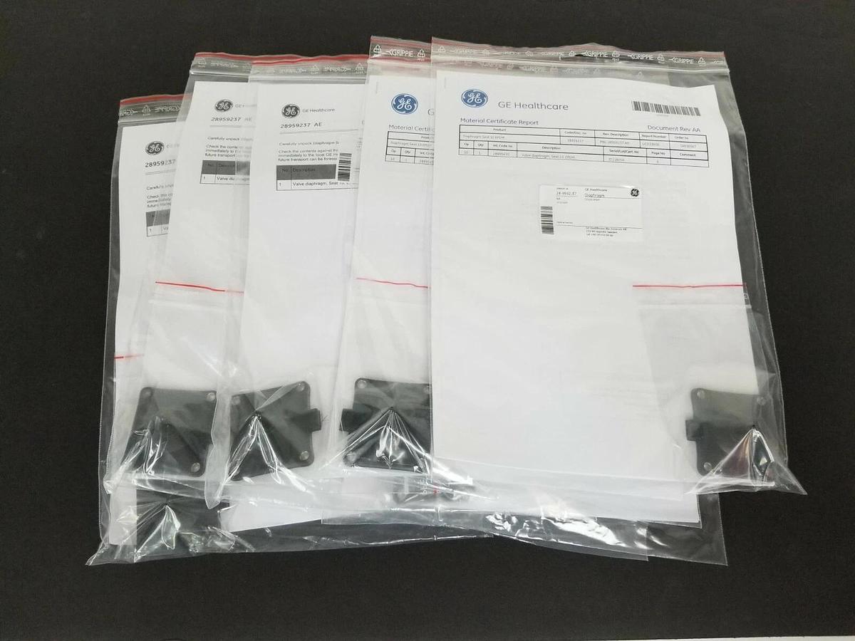 Used LOT OF 7 NEW GE HEALTHCARE 28-9592-37 VALVE DIAPHRAGMS DN10 EPDM 28959237 AE