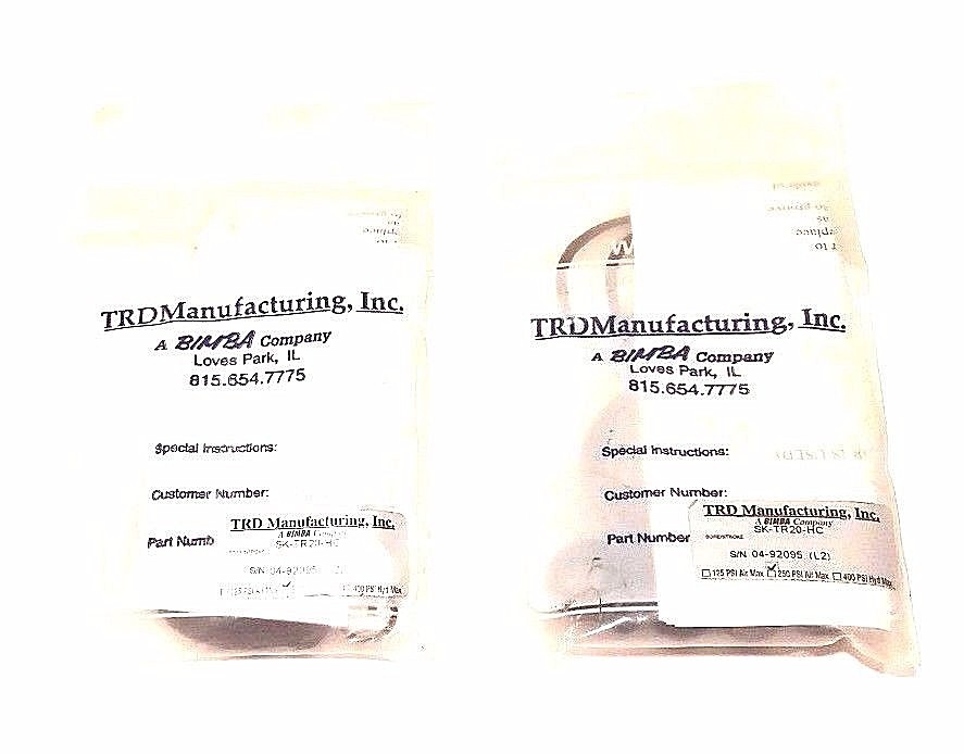 LOT OF 2 NEW BIMBA TRD MANUFACURING SK-TR20-HC SEAL KIT 250PSI, SKTR20HC