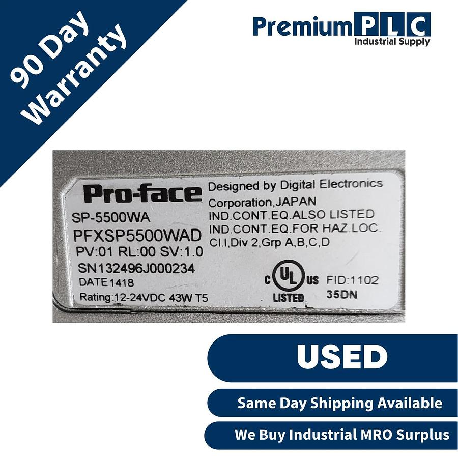 Used USED PRO-FACE SP-5500WA / PFXSP5500WAD HMI DISPLAY W/SP-5B10 / PFXSP5B10 MODULE