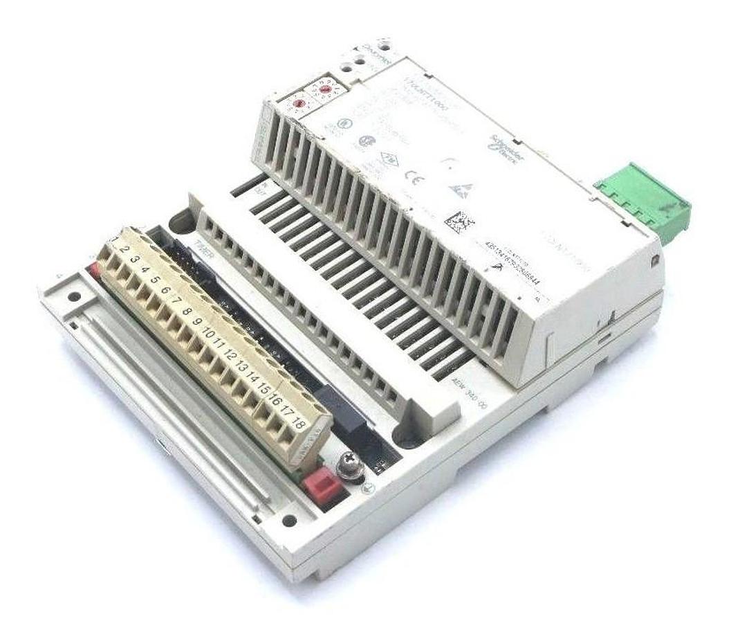Used SCHNEIDER ELECTRIC 170LNT71000 COMMUNICATION ADAPTER W/ 170AEW34000 I/O BASE