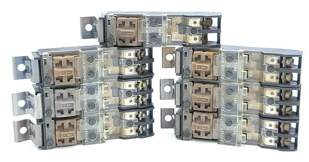 Used LOT OF 7 ALLEN BRADLEY 595-A AUXILIARY CONTACTS 595A SER. B