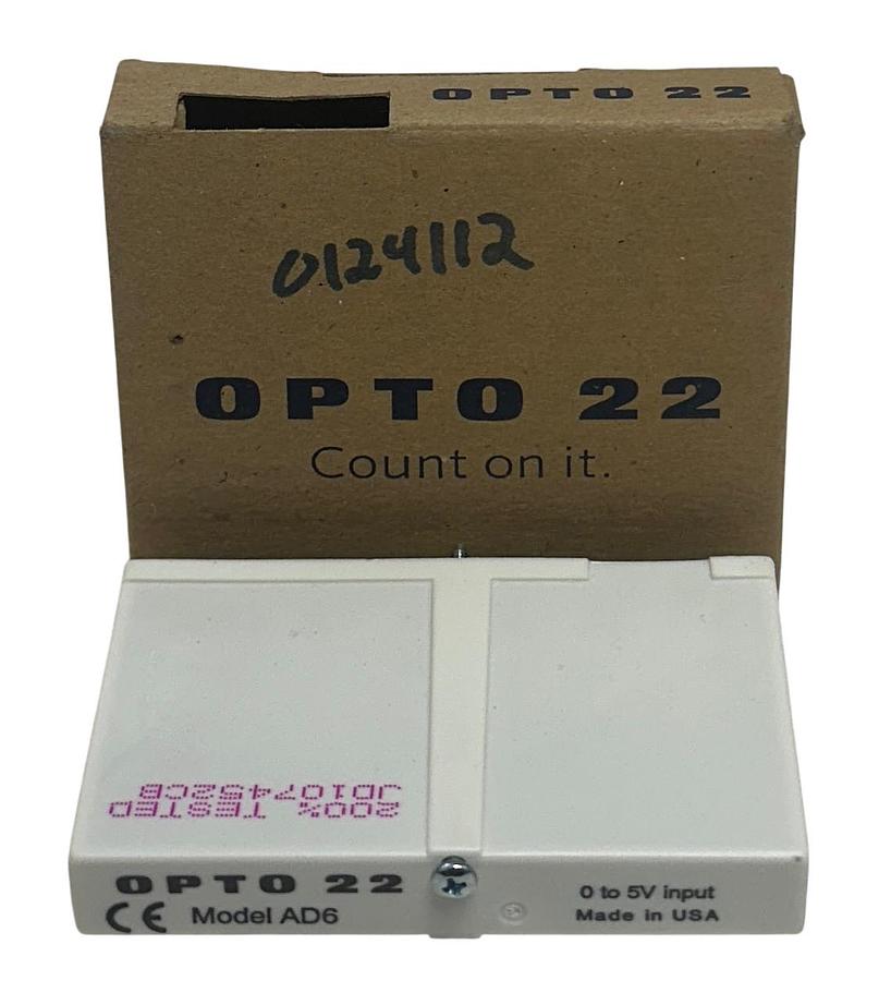 OPTO 22 AD6 I/O MODULE 0-5VDC INPUT ISOLATED ANALOG NSMP