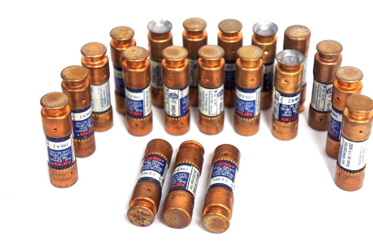 Used LOT OF 20 COOPER BUSSMANN FRN-R-2 FUSETRON FUSES FRNR2 CLASS RK5