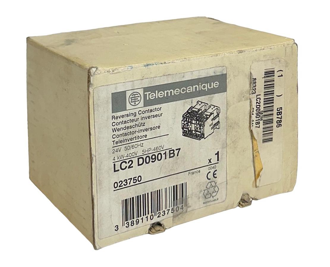 Used TELEMECANIQUE LC2-D0901B7 / LC2D0901B7 REVERSING CONTACTOR 24V 4kW/5HP NSMP