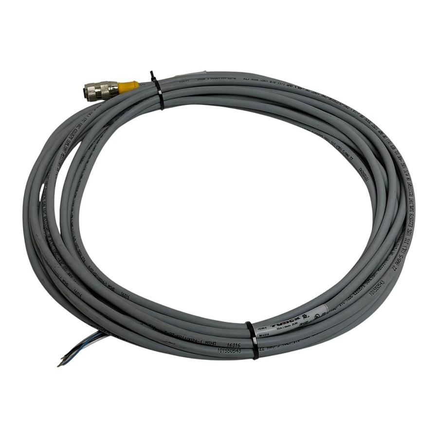 Turck RK 4.5T-8 M12 Single-Ended Cordset 5-Wire 22AWG 8 Meter 26.2ft - NSNP