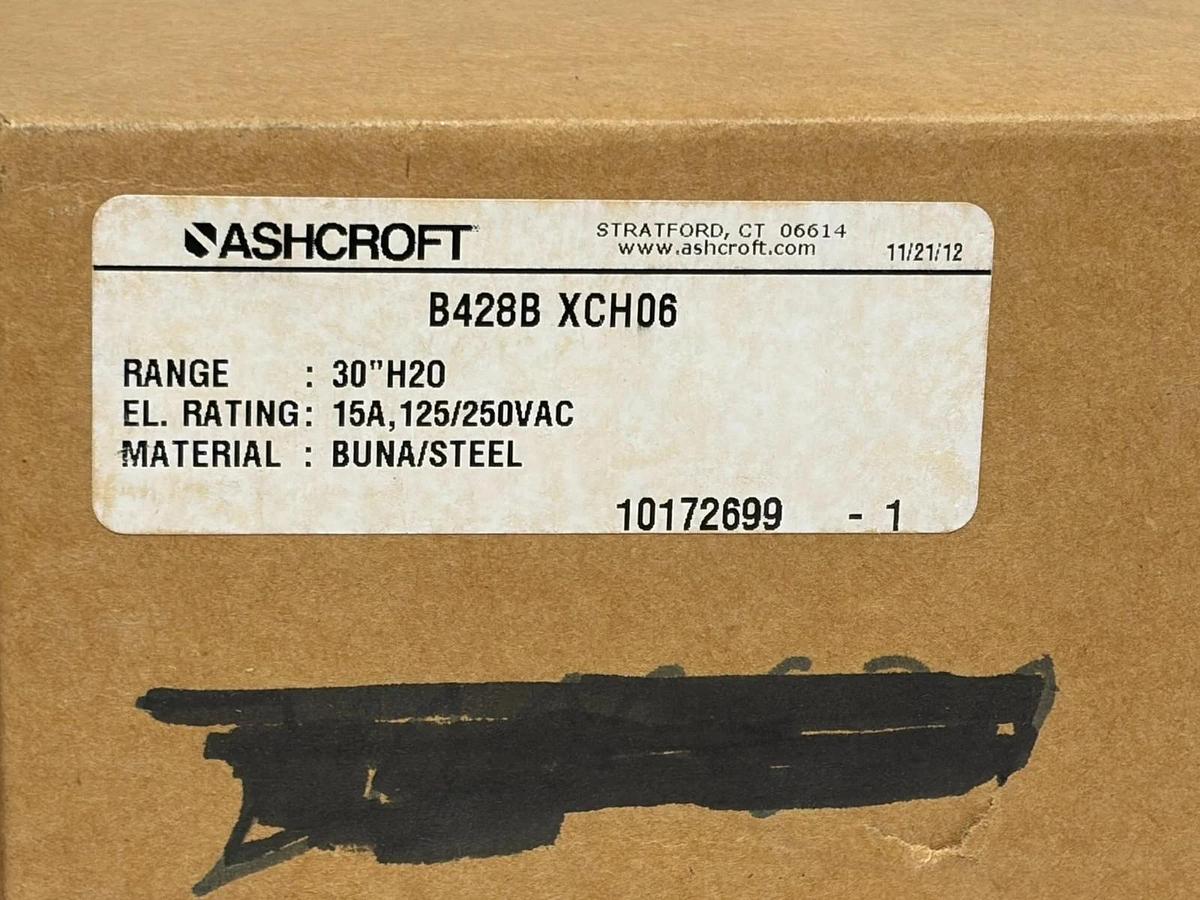 NEW Ashcroft B428B XCH06 Pressure Switch 30"H2O NEMA 4 Watertight Enclosure