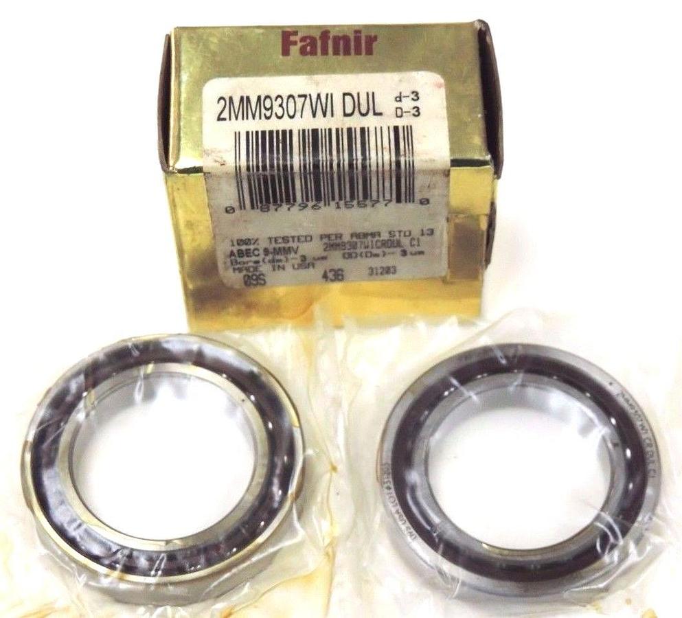NIB FAFNIR 2MM9307WI DUL SPINDLE BEARING PAIR