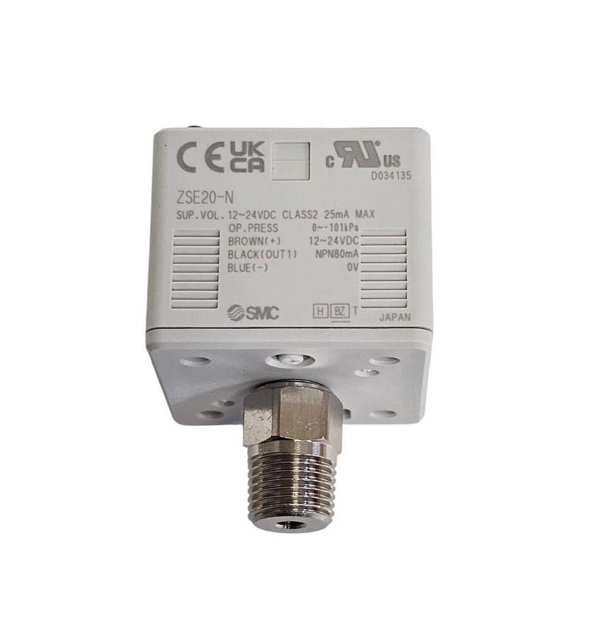 NEW SMC ZSE20-N-01-LB DIGITAL PRESSURE SWITCH VACUUM 0 TO -101 KPA 2M LEAD WIRE