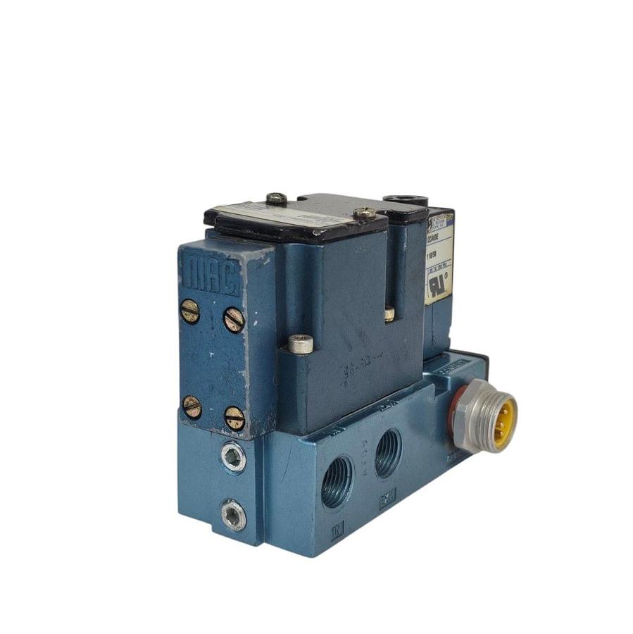 Used MAC 6211C-000-PM-112DA SOLENOID VALVE 6200 SER. 4WAY W/ PME-112DABE PILOT VALVE