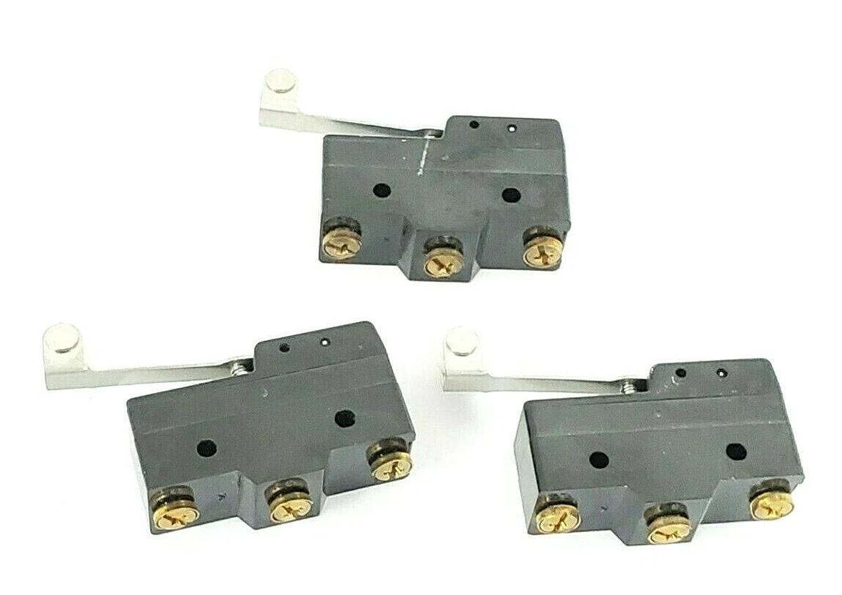 Used LOT OF 3 OMRON Z-15GW2-B7-K ROLLER LIMIT SWITCHES 15A 125-250-480VAC Z15GW2B7K
