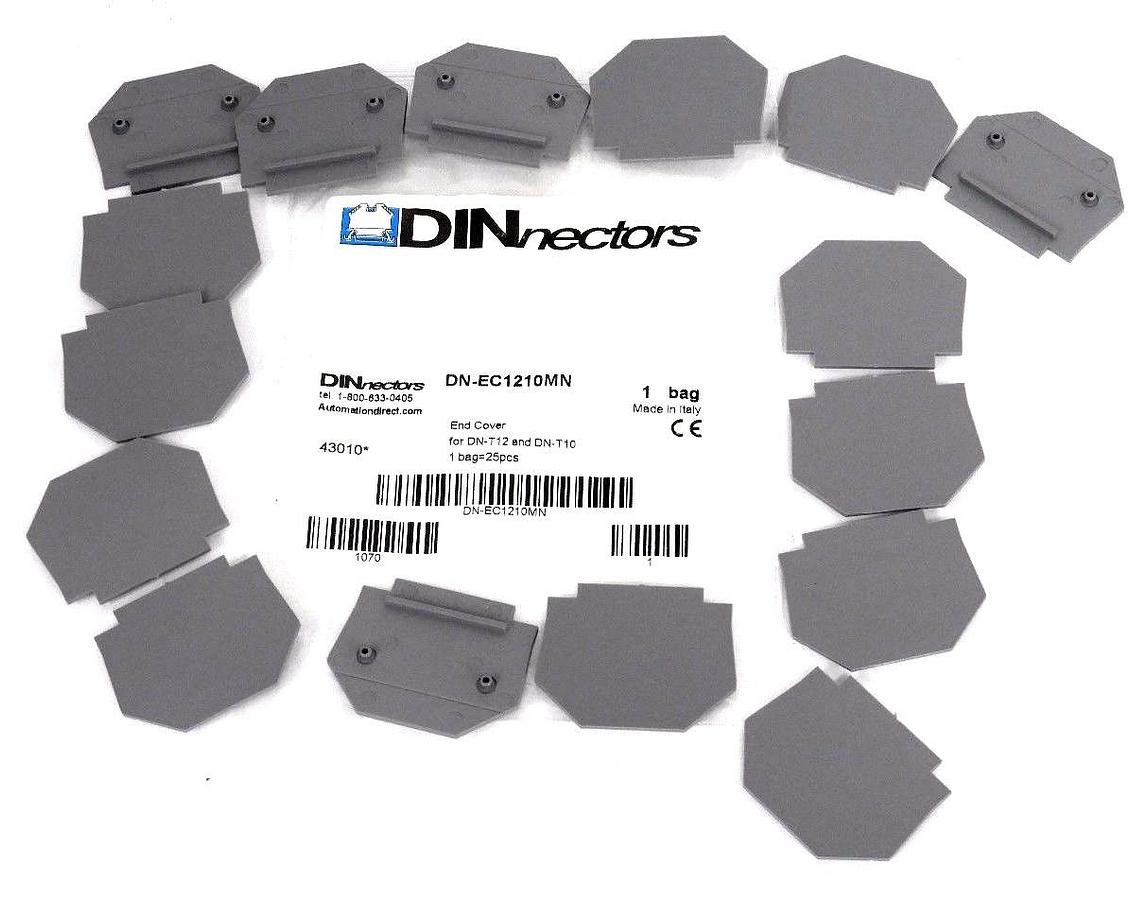 Used BAG OF 16 NEW DINNECTORS DN-EC1210MN TERMINAL BLOCK COVERS DNEC1210MN