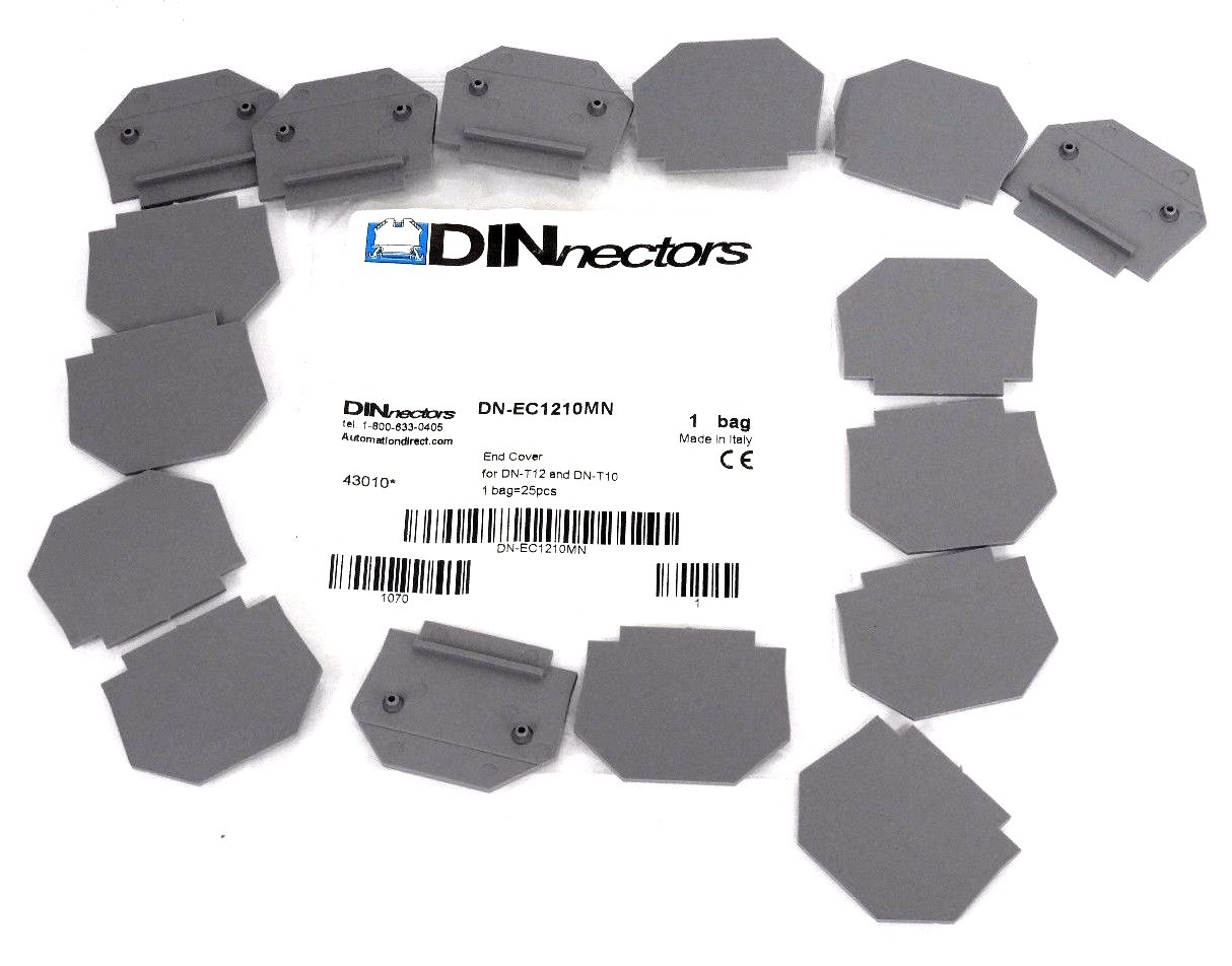 Used BAG OF 16 NEW DINNECTORS DN-EC1210MN TERMINAL BLOCK COVERS DNEC1210MN