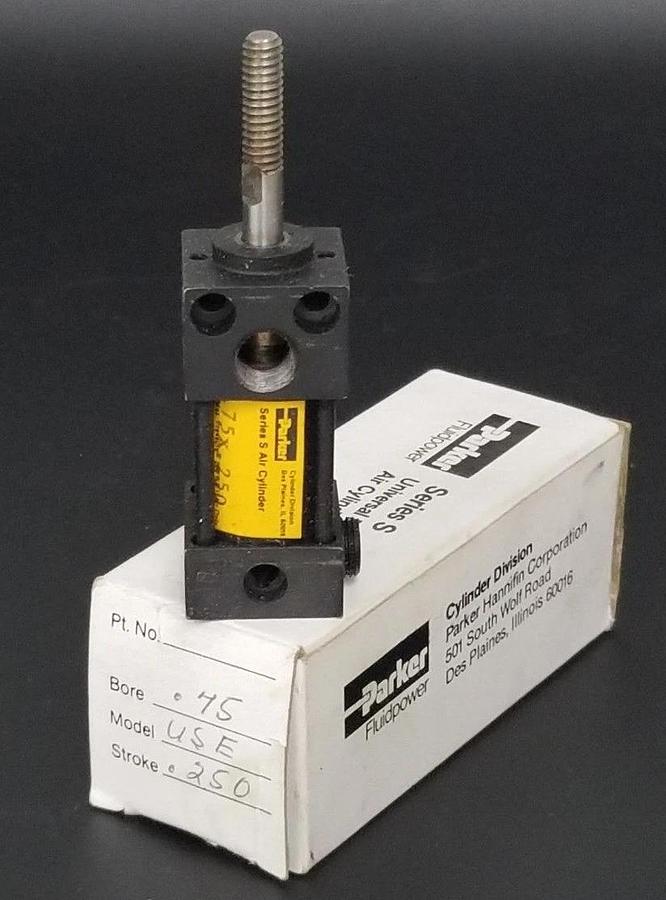 Used NIB PARKER USE SERIES S AIR CYLINDER 0.75" BORE X 0.250" STROKE, 200PSI