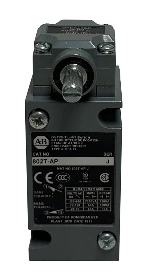 Used ALLEN BRADLEY 802T-AP /J BULLETIN 802T OILTIGHT LIMIT SWITCH 40146-474-63 NSNP