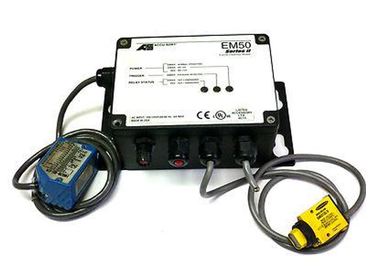 Used ACCU-SORT EM50 SCANNER EXPANSION MODULE W/ BAR CODE SCANNER 10 10B20-05-EM