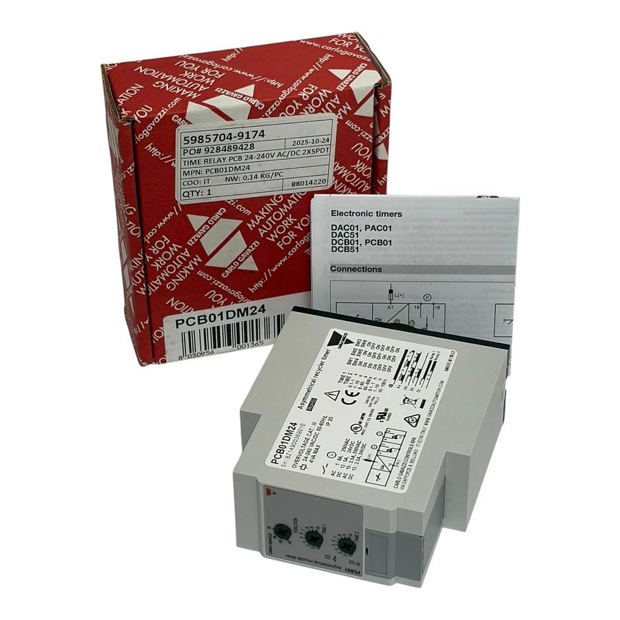 Carlo Gavazzi PCB01DM24 Asymmetrical Recycler Timer Relay 24-240V - NSMP