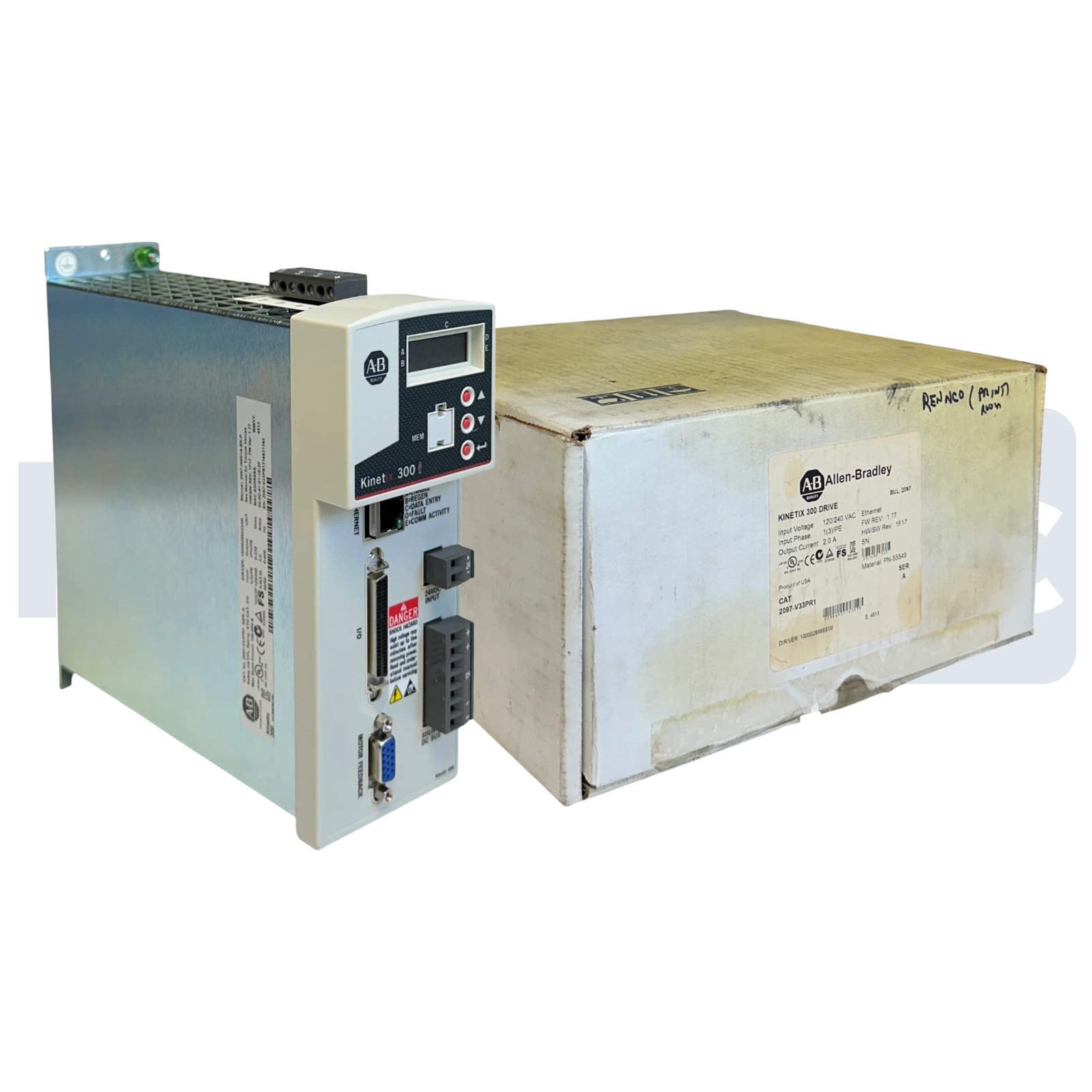 Used ALLEN BRADLEY 2097-V33PR1 /A Kinetix 300 AXIS DRIVE 120/240VAC 2A PN-55549 NSMP
