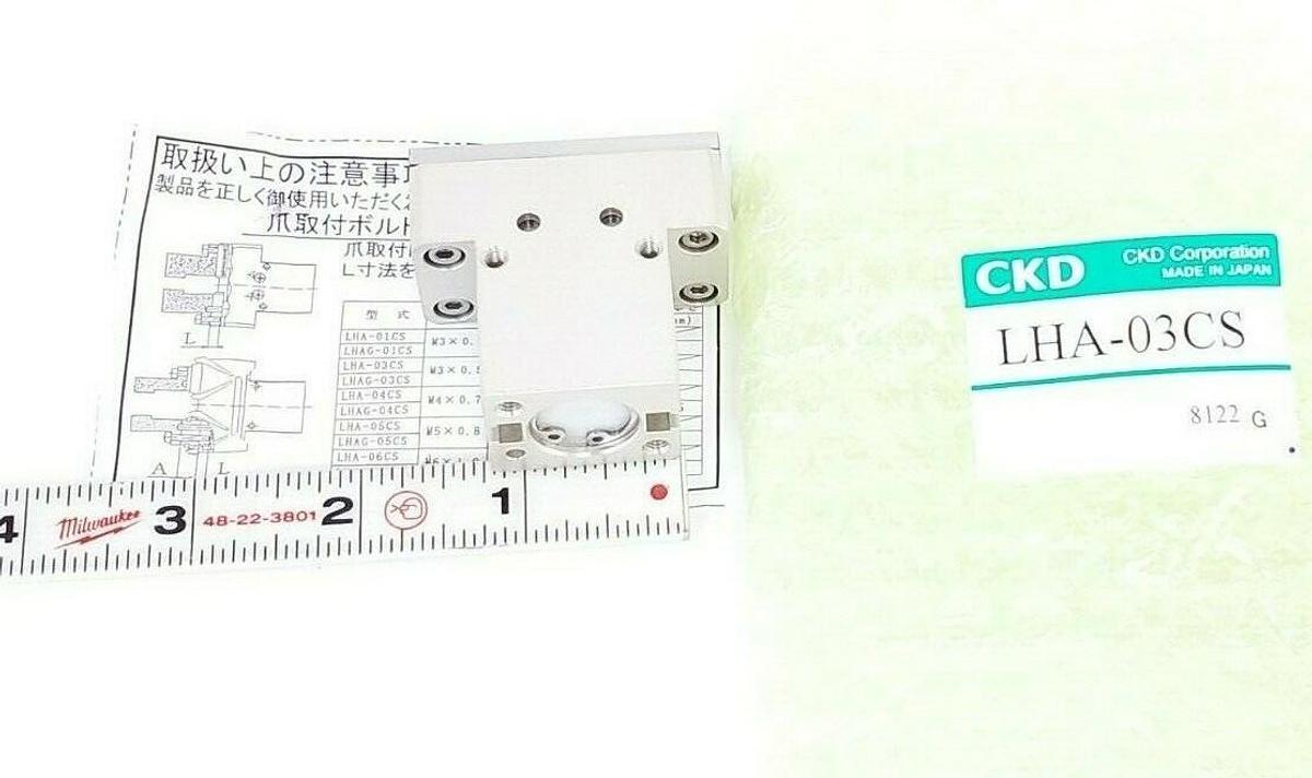 Used NEW CKD LHA-03CS PNEUMATIC GRIPPER SINGLE/DOUBLE ACTING LHA03CS