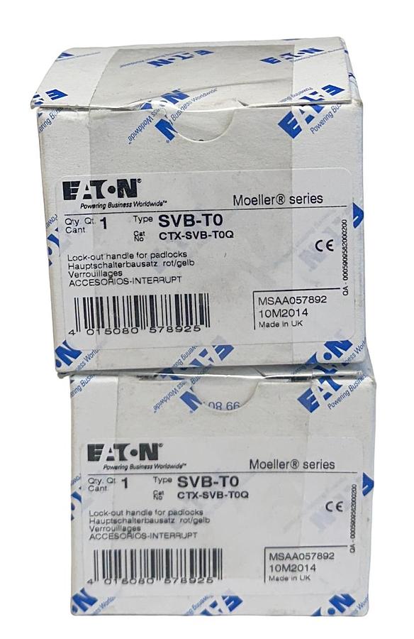 Used 2 EATON SVB-T0 / CTX-SVB-T0Q Moeller SERIES LOCK-OUT HANDLES FOR PADLOCKS NSMP