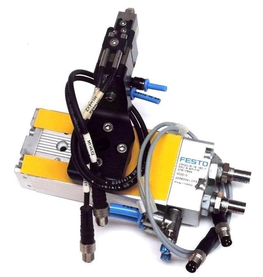 Used FESTO DRQD-B-16-180-Y-SRJ-A-AR-FW DRIVE W/ SCHUNK 340010 MPG25 / MPG-25 GRIPPER