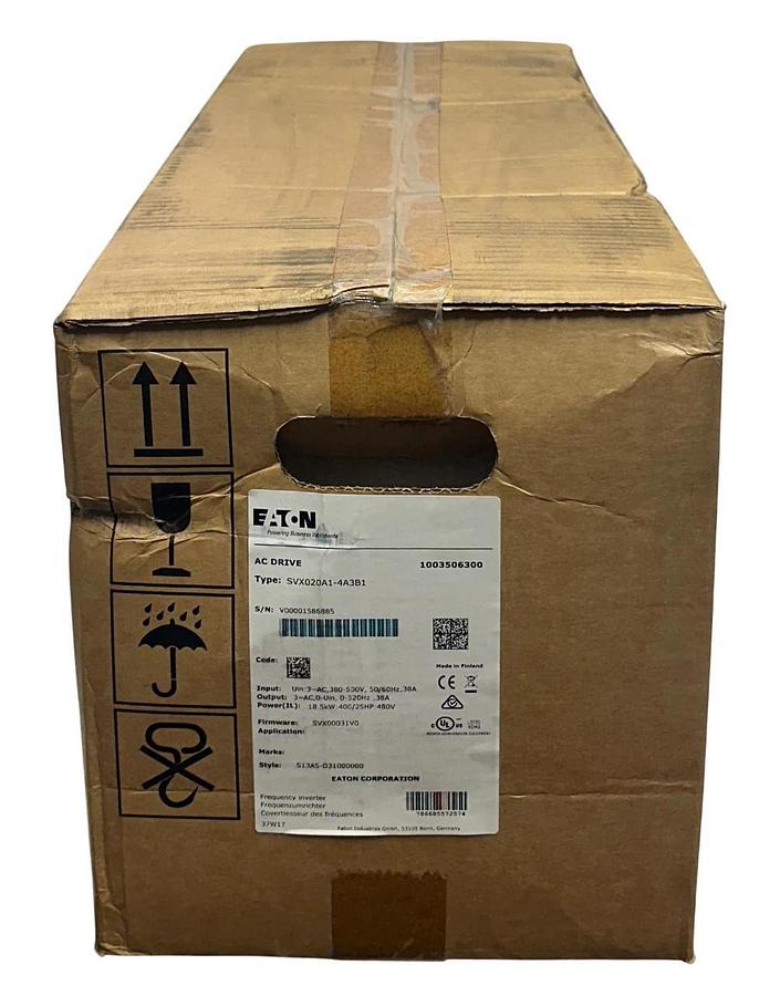 Used EATON SVX020A1-4A3B1 / SVX020A14A3B1 SVX9000 AC INVERTER DRIVE 18.5kW/25HP NSFS