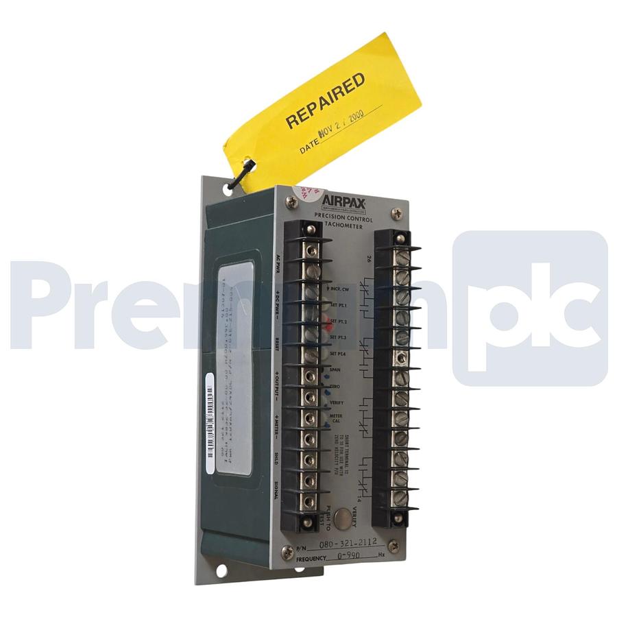 Used Airpax 080-321-2112 Precision Control Tachometer 0-990Hz 120VAC/24VDC Repaired