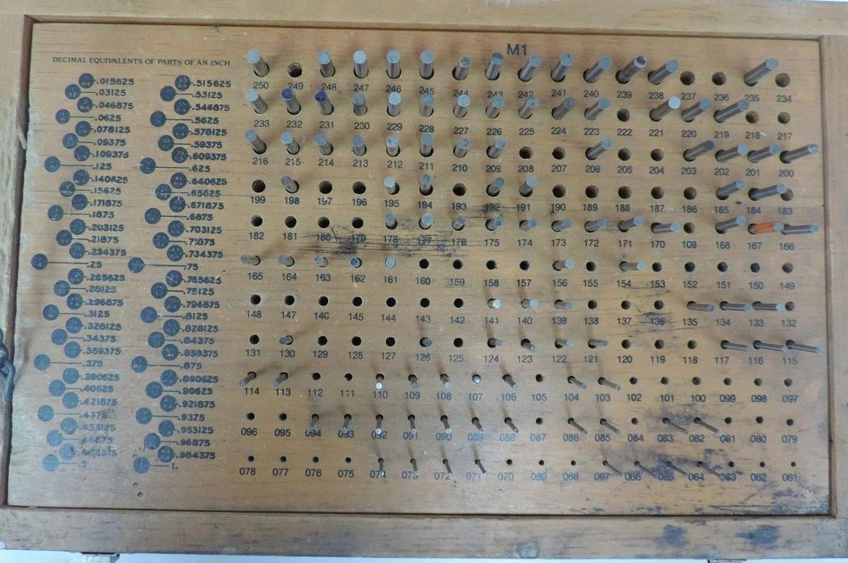 Used MEYER M-1 .061"-.250" PLUS PIN GAGE SET *IMCOMPLETE* APROXIMATELY 1/2 MISSING