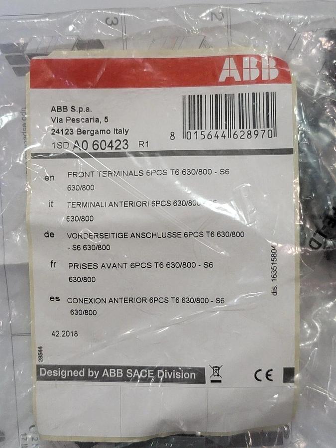 NEW IN BOX ABB 1SDA061653R1 SACE TMAX T6N 800 CIRCUIT BREAKER 3-POLE 600A