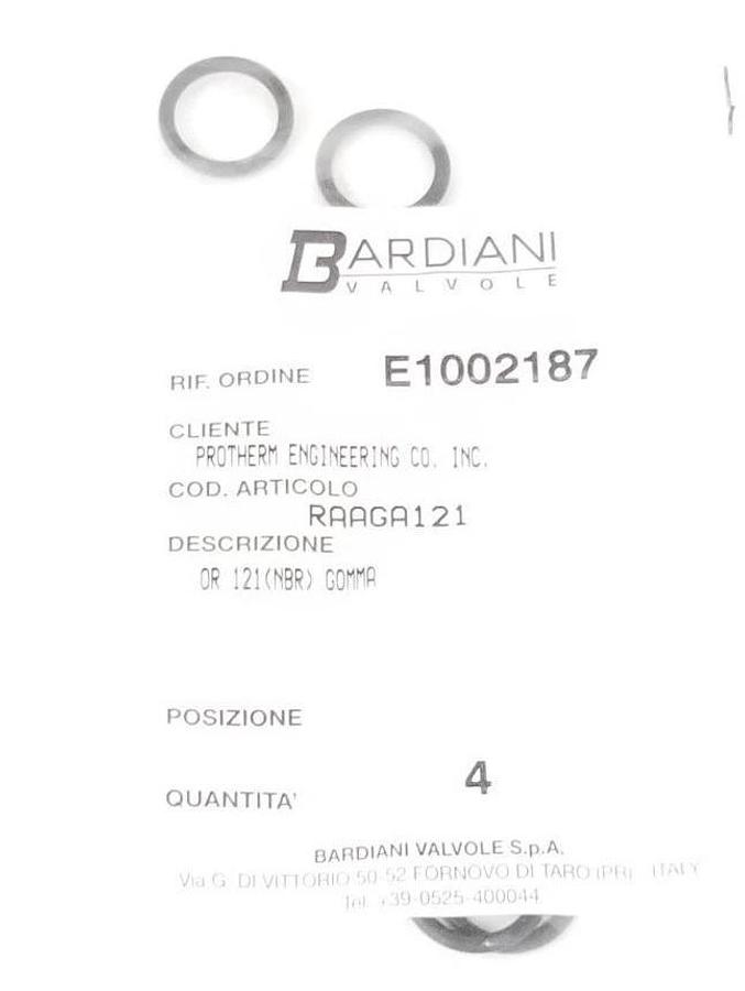 Used LOT OF 4 NEW BARDIANI VALVOLE RAAGA121 O-RINGS