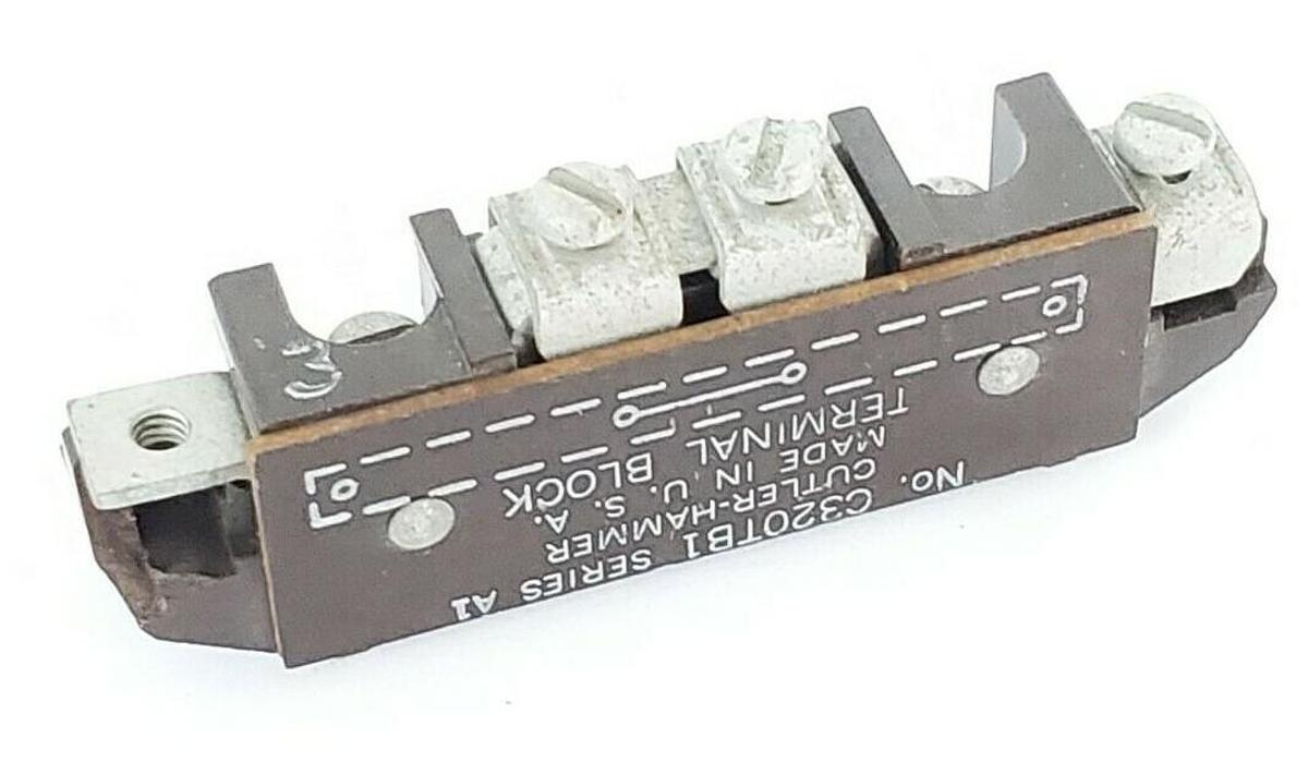 Used EATON CUTLER HAMMER C320TB1 TERMINAL BLOCK 2-CIRCUIT SER. A1