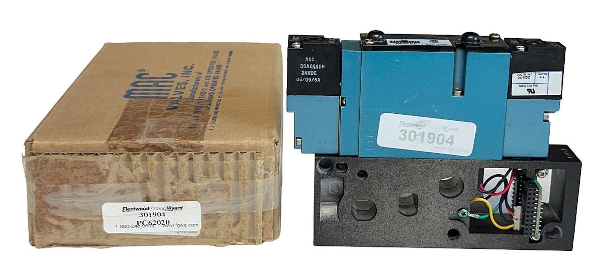 Used NEW MAC / FLEETWOOD 301904 SOLENOID VALVE ASSEMBLY 24VDC COIL NSMP