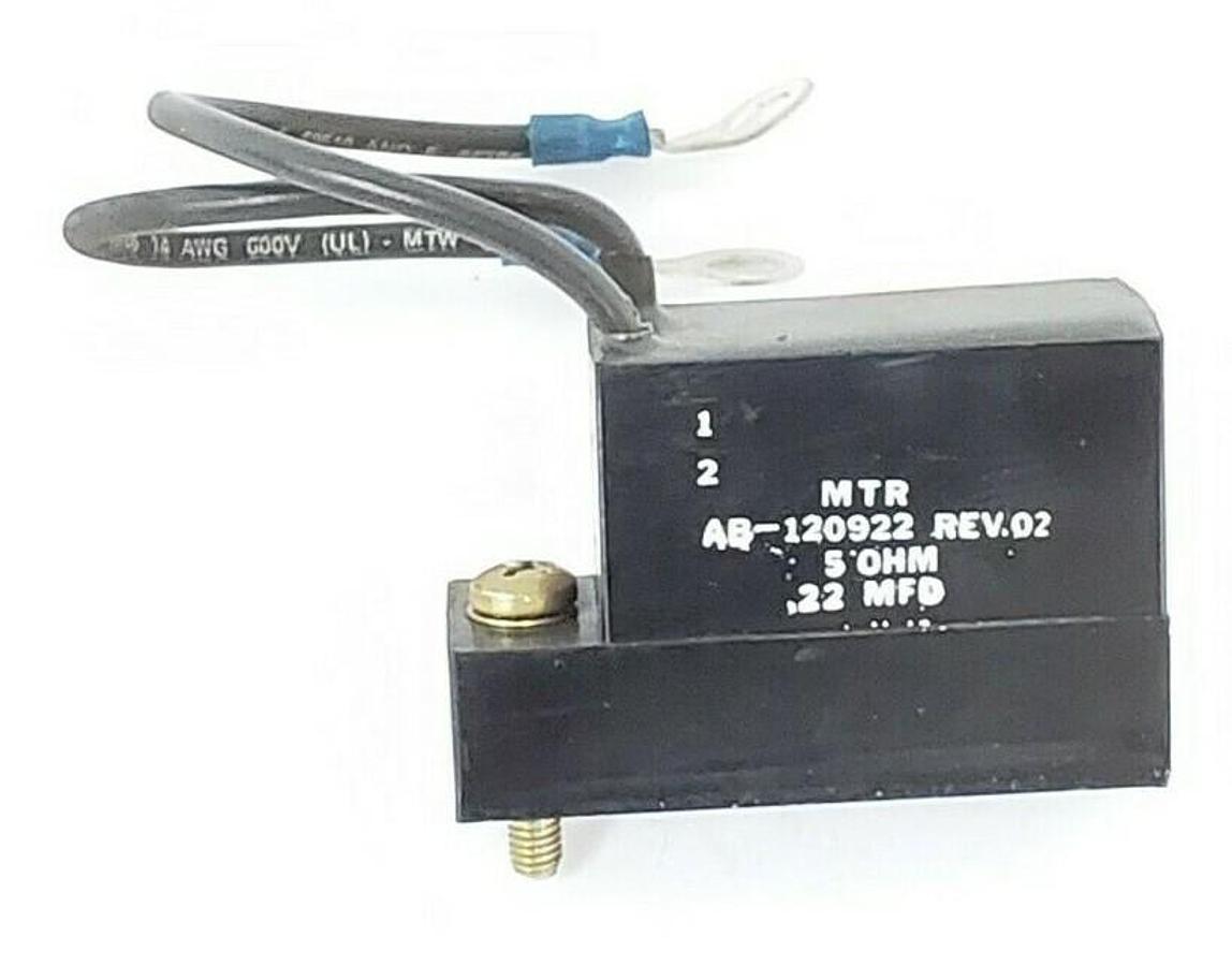Used MTR AB-120922 REV.02 CAPACITOR AB120922, 5 OHM, .22 MFD