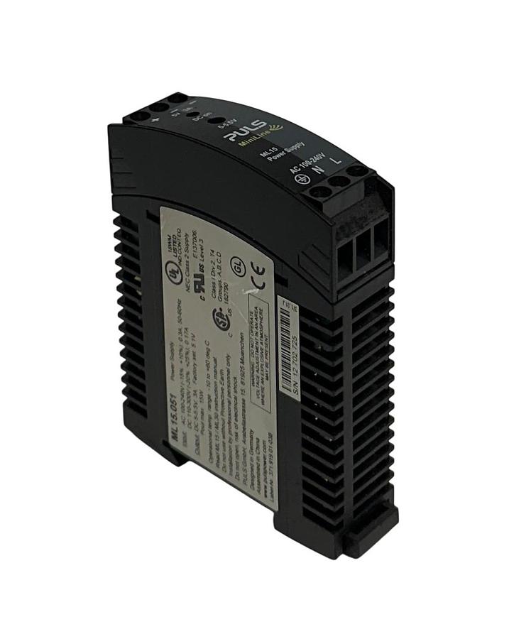 Used PULS ML15.051 / ML15051 POWER SUPPLY 100-240VAC/110-300VDC IN 5-5.5VDC OUT USNP