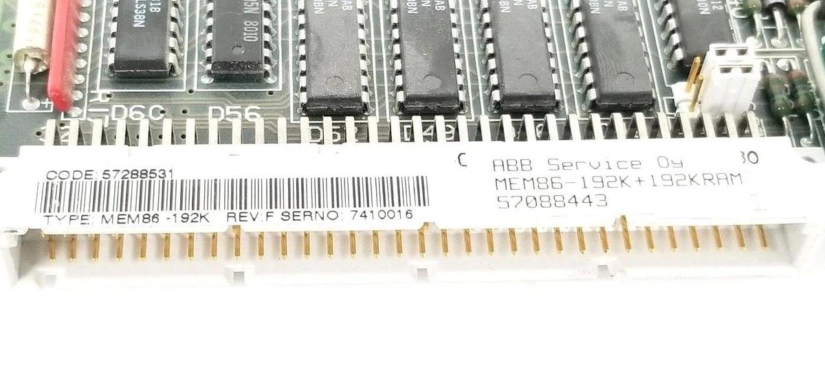 Used ABB / STROMBERG MEM86-192K MEMORY BOARD 57088443 5760969-9E