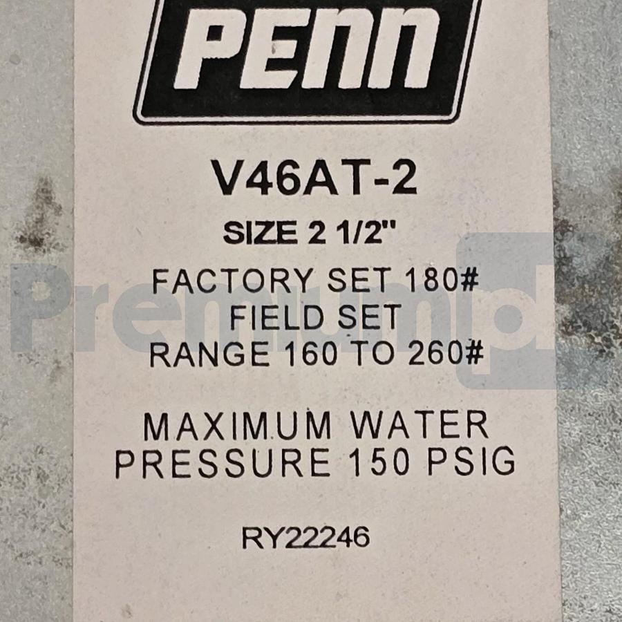 Penn Johnson Controls V46AT-2C Regulating Valve 2-1/2" FLG 160-260 PSI 40G454