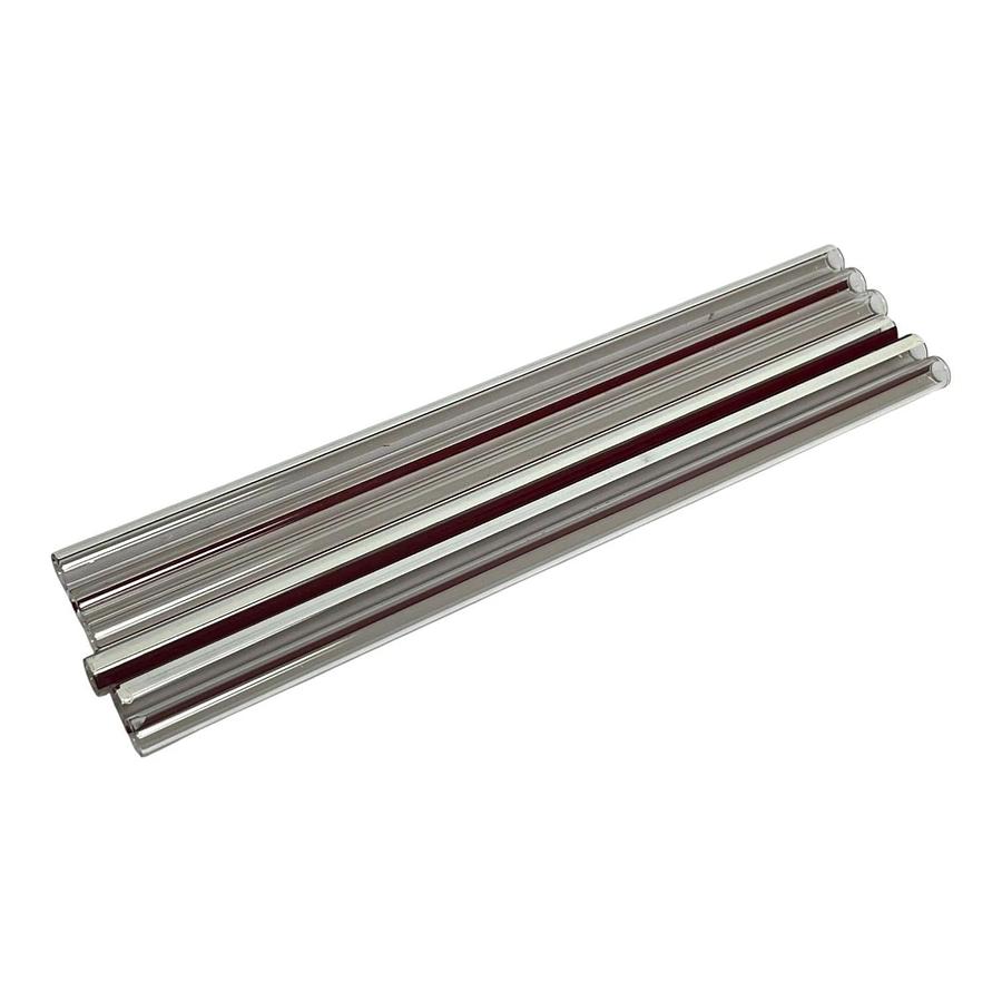 Lot of 6 High Pressure Tubular Glass Level Gauge 12" Red Line Sight Glass Tube