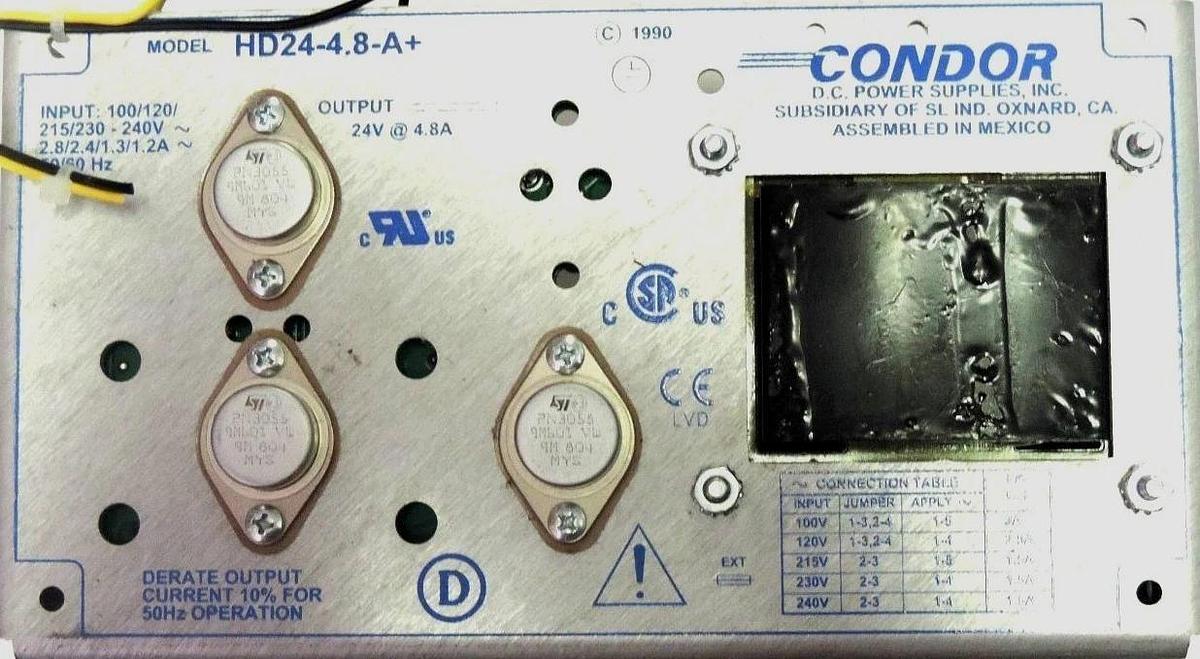 Used CONDOR HD24-4.8-A+ DC POWER SUPPLY HD24-4.8-A HD244.8A+