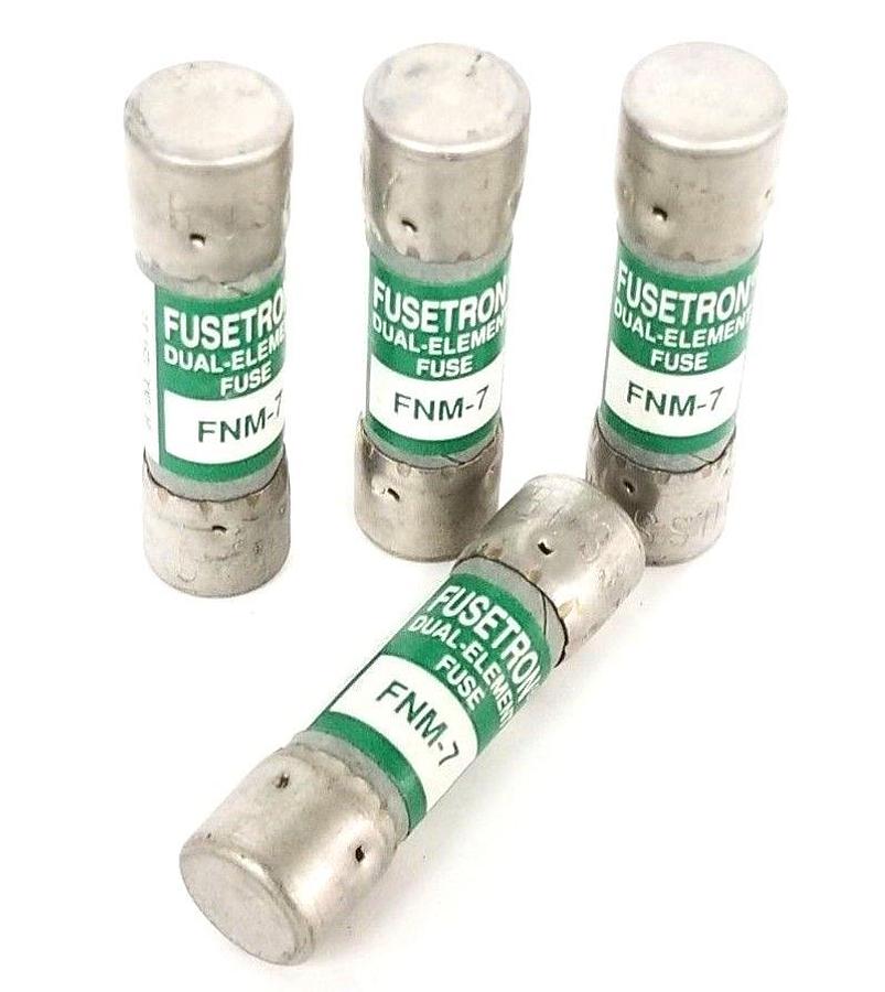 Used LOT OF 4 NEW BUSSMANN FNM-7 FUSETRON DUAL-ELEMENT FUSES FNM7