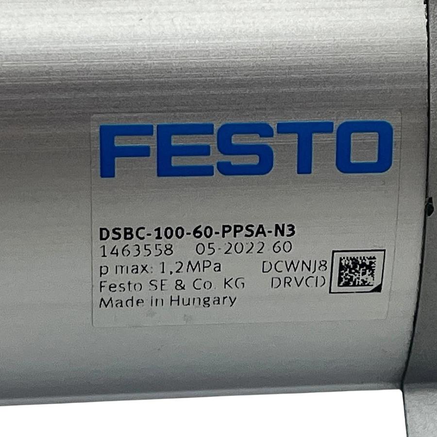 Festo DSBC-100-60-PPSA-N3 Pneumatic ISO Cylinder 100mm Bore 60mm Stroke, NSNP