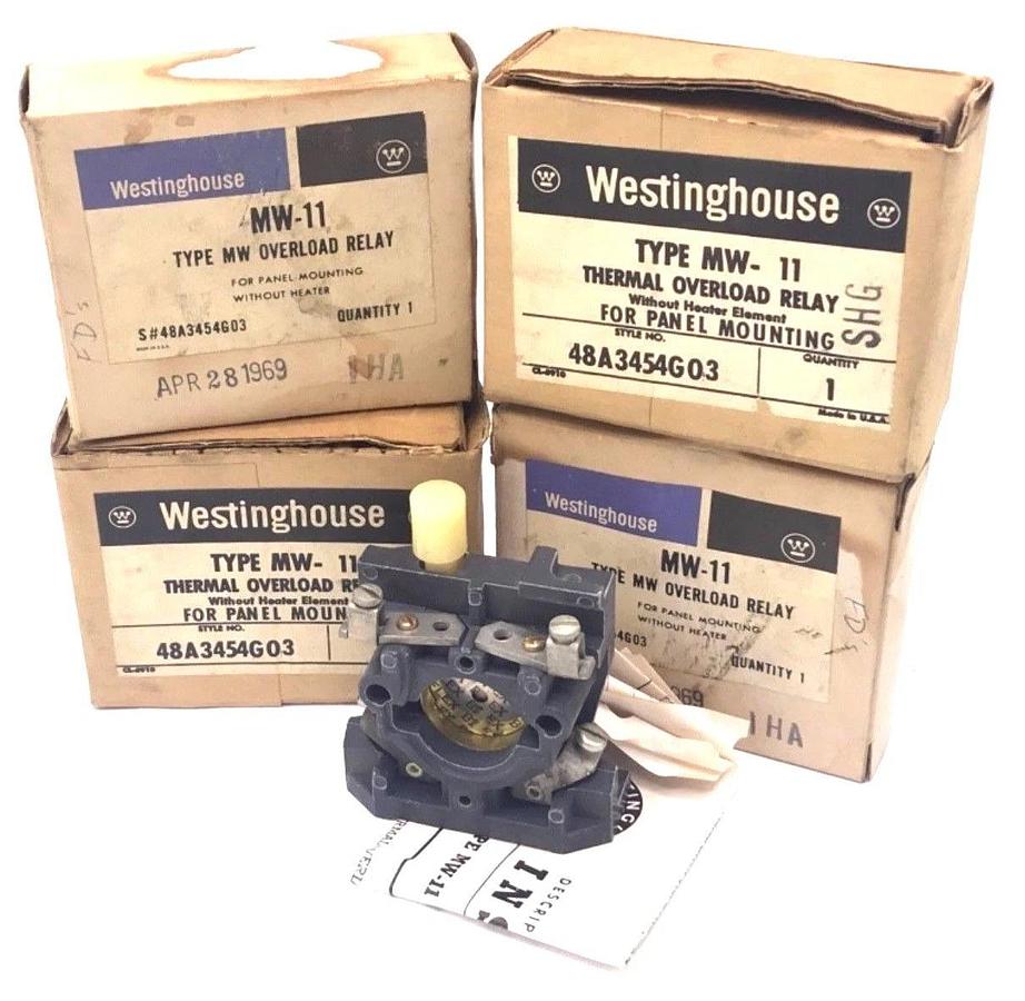 LOT OF 4 NIB WESTINGHOUSE MW-11 THERMAL OVERLOAD RELAYS STYLE NO. 48A3454G03